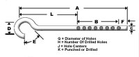 Cross drilled J-Bolt Diagram